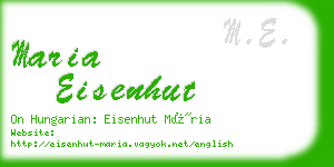 maria eisenhut business card